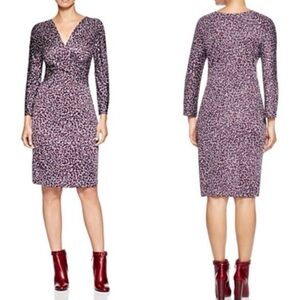 Tory Burch 100% silk red and blue twist front midi dress.Size Large